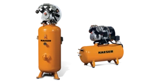 Oil-lubricated workshop compressors